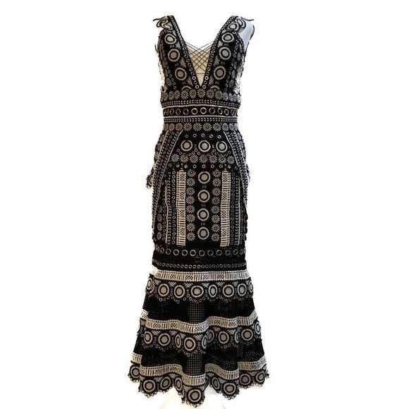 Jonathan Simkhai Dresses & Skirts - Jonathan Simkhai Gladiator Metal-Trim Trumpet MIDI Dress 0 Black White